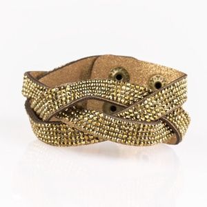Braided Brass Sued Snap Bracelet